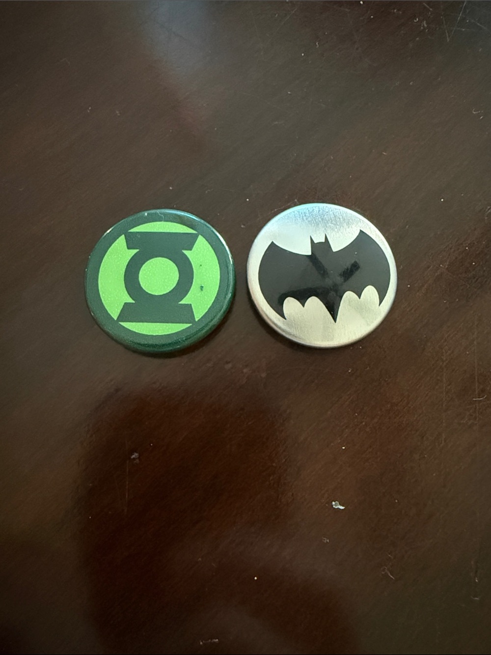 DC Comics Kids Green and Black Superhero Emblem Button Set